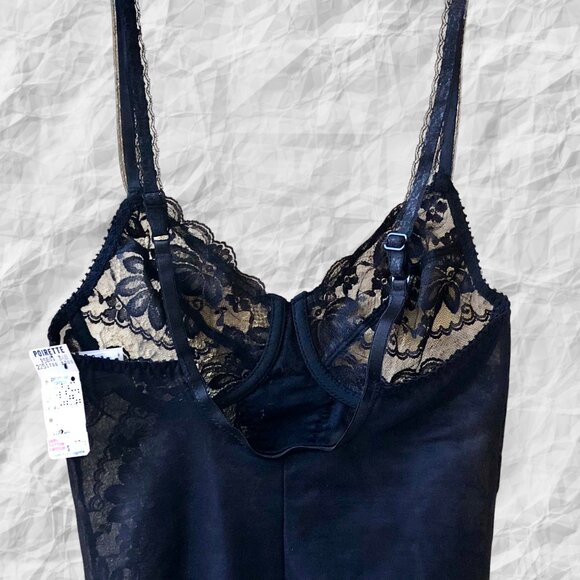 Vintage 60's Piorette Black Teddy Underwire Briefer Womens 34B NEW - Picture 6 of 14